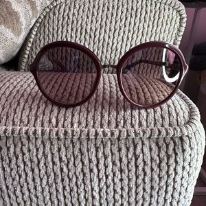 Kate Spade Burgundy Round Sunglasses